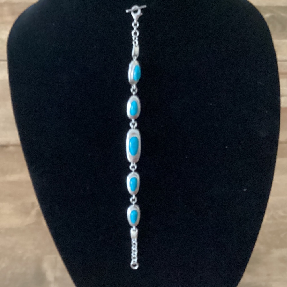 Vintage WK designer  .925 Silver & Navajo Turquoise Bracelet
